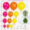 Hot Pink And Orange Balloon Set 151pcs (Hot Pink, Orange, Yellow, Flamingo (Foil) )